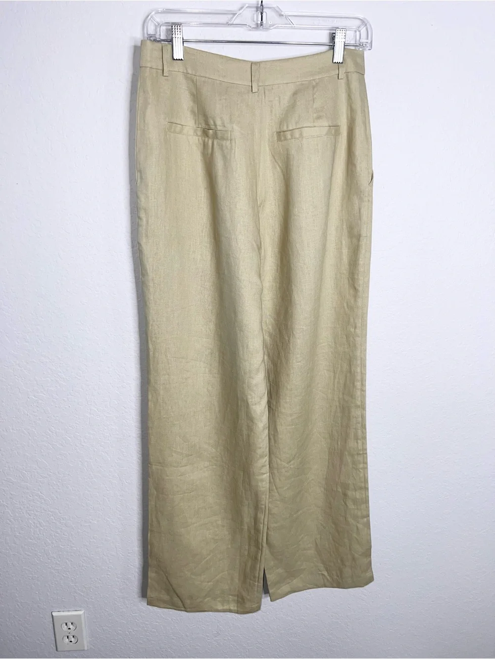 Reformation Vesta Linen Pants Women’s Size 6 Wide Leg Pleated Minimalist Work
